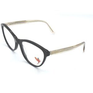 Maui Jim Eyeglasses MJO 2123-02 Polished Black w/ Palm Frond  Frames 52 mm